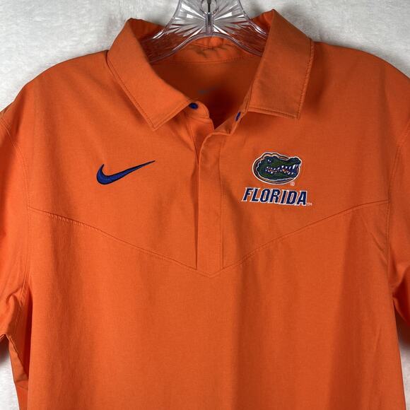 Florida Gators Nike Crable Polo Mens Small Coaches Orange Snap On-Field Dri Fit - Picture 1 of 11